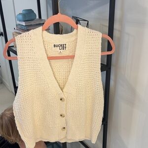 Bucket List Cream Knit Vest